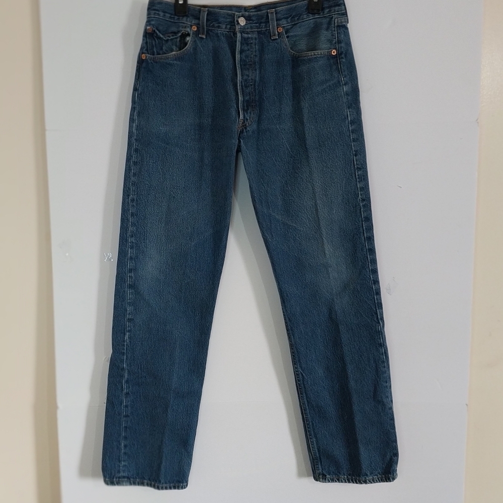LEVI'S 501 Men's Straight Fit Denim Jeans - Deep Blue
